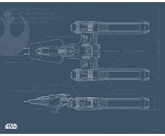 Komar Wandbild Star Wars EP9 Blueprint Y-Wing | Kinderzimmer, Jugendzimmer, Dekoration, Kunstdruck | ohne Rahmen | WB180-50x40 | Größe: 50 x 40 cm (Breite x Höhe)