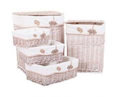 Creaciones Meng Körbe für Kleidung und cuevanos Rec. Weide Buff Set 5-teilig