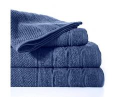 Design91 Frottier Handtuch Blau 100% Baumwolle Duschtuch Badetuch Badezimmer, 70X140cm