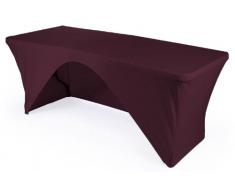 LA Tischdecke aus Leinen mit offener Rückseite, Spandex, für rechteckigen Tisch 8-Foot Table aubergine