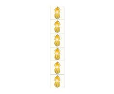 PLAGE Piñas Fliesen Sticker-Ananas Gold, Vinyl, 15 x 0.1 x 15 cm