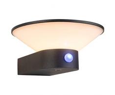 Iver LED Außenleuchte mit Bewegungsmelder in schwarz/silber, IP-Schutzart: 54 - spritzwassergeschützt, 3 Licht-Modi einstellbar, Nanotechnologie-Beschichtung, 2,8 Watt, 130 Lumen, 3000 Kelvin