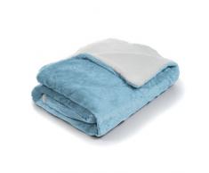 Lavish Home Fleecedecke mit Sherpa-Unterseite Full/Queen blau