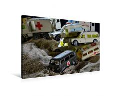 Premium Textil-Leinwand 75 x 50 cm Quer-Format Spielzeug Sanitäts - Transporter | Wandbild, HD-Bild auf Keilrahmen, Fertigbild auf hochwertigem Vlies, Leinwanddruck von Ingo Laue