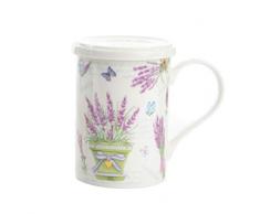 Item Green Pot Teetasse aus Porzellan mit Sieb und Deckel in Geschenkbox, 29,5 ml