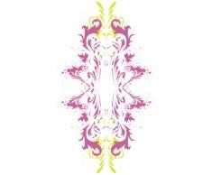 INDIGOS 4051719806823 Wandtattoo ME102 Regenbogen Retro Party Tribal Ranke Blume Pflanze 96 x 71 cm