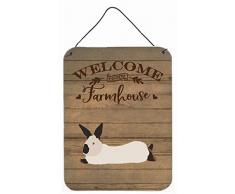 Carolines Treasures Türaufhänger California White Rabbit Welcome Wanddekoration, Mehrfarbig