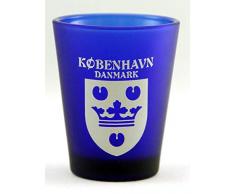 Copenhagen Denmark Schnapsglas kobaltblau