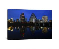 iCanvasART 1 Stück Reflection von Gebäuden in Wasser 18 x 12, 0.75 Deep