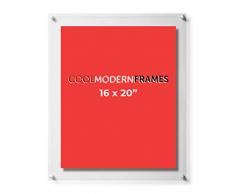 Cool Modern Frames Acryl-Bild, doppelseitig, transparent 16x20-Inch, Silver Hardware
