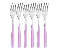 Bugatti Glamour GLMU-021F17/6 Kuchengabel aus SAN und Stahl, 16 x 20 x 3 cm, 6er Set, zartlila.