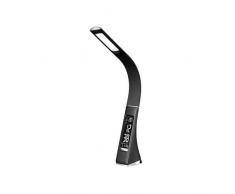 Solight LED Schreibtischlampe WO46 – Tischleuchte mit dimmbar Wecker Schreibtisch Büro Licht Helligkeitsstufen Lichtfarben Schwarz Lederoptik
