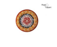 Rose E Tulipani Nador Wand r1330024ro Untertasse, 16,5 cm, 1 Stück, rot
