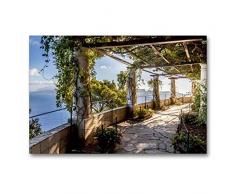 Premium Textil-Leinwand 90 x 60 cm Quer-Format Garten der Villa San Michele auf Capri, Italien | Wandbild, HD-Bild auf Keilrahmen, Fertigbild auf hochwertigem Vlies, Leinwanddruck von Christian MÃ¼ringer