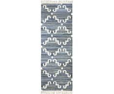 Jute & Co. Kilim Teppich, Läufer aus Baumwolle Hochwertiger Stoff Handarbeit, Mehrfarbig
