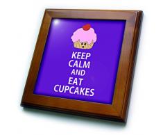 3dRose FT 193600 _ 1 Keep Calm & Eat Cupcakes lila von Fliesen, 8 von 20,3 cm