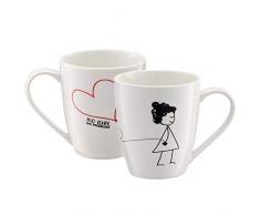 Ambition 62924 Becher Love 370 ml Girl No Problem Trinkbecher Porzellanbecher Teebecher Kaffeebecher Kinder Tasse mit Henkel Geschenk modern schick spühlmaschinenfest mikrowellengeeignet, Porzellan