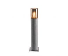 SLV Standleuchte Lisenne | Dimmbare LED Standleuchte, Outdoor-Standlampe für Terasse, Garten, Weg | Moderne rustikale Stand-Lampe in exklusivem Design (Rauchglas-Optik, Basalt-Stein, E27, EEK E-A++)