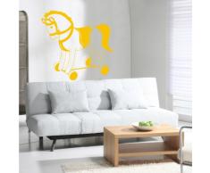 INDIGOS 4052166136006 Wandtattoo w624 Pferde für Kinder Wandaufkleber 120 x 118 cm, gold