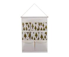 Jeder Deco Multi Pocket Wand Regal Leinwand Hängeregal, Baum-Motiv, 8-Pocket (13.77 x 19.68)