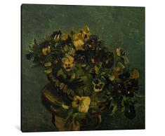 iCanvasART 1 Stück Korb der Blumen auf einem kleinen Tisch Leinwand Kunstdruck Vincent Van Gogh 0.75 by 18 by 18-Inch