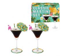 Vintage Küche Company Martini Cocktail Gläser Geschenk Set, transparent, Set von 2