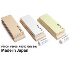 Professional Grade Yoshihiro Toishi Japanische Schleifstein Messerschärfer Wasser Steine 3er Set: # 1000, # 3000, # 8000
