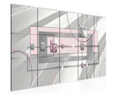 Bilder Abstrakt Wandbild 200 x 80 cm Vlies - Leinwand Bild XXL Format Wandbilder Wohnzimmer Wohnung Deko Kunstdrucke Rosa 5 Teilig - MADE IN GERMANY - Fertig zum Aufhängen 020555c