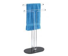 Wenko 19506100 Handtuch und Kleiderständer Sora - Glas, 40 x 82 x 20 cm, chrom / schwarz
