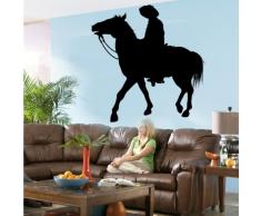 INDIGOS 4052166078733 Wandtattoo w456 Pferd Rodeo Wandaufkleber, 96 x 94 cm, schwarz