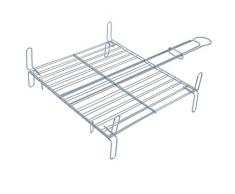 MSV 110373 Grillrost mit Füße 45x50cm aus Stahl, Silber, 50x45x5 cm