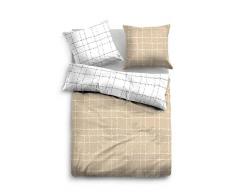 TOM TAILOR 0069929 Satin Bettwäsche Garnitur mit Kopfkissenbezug (Baumwolle) 1x 155x220 cm + 1x 80x80 cm, beige