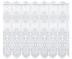 Plauener Spitze by Modespitze, Store Bistro Gardine Scheibengardine mit Stangendurchzug, hochwertige Stickerei, Höhe 49 cm, Breite 112 cm, Weiß