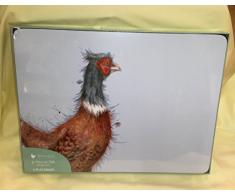 Wrendale Fasan Platzsets S/6 (s), Holz, Mehrfarbig, 30 x 22.9 x 0.5 cm