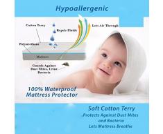Fancy Leinen Luxus Atmungsaktiv Weich Baumwolle Frottee Matratzenschoner Größe – 100% Wasserdicht, Hypoallergen Vinyl Frei New Twin XL