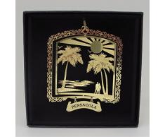 I Love My State Pensacola Messing Ornament Schwarz Geschenkbox aus Kunstleder