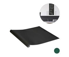 Relaxdays Tafelfolie, selbstklebend, Kreidefolie für Kühlschrank, Wand, DIY Kindertafel zum Kleben, 200 x 45 cm, schwarz, 1 Stück