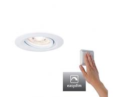 Paulmann 92970 Nova Mini Plus LED Einbauleuchte Coin EasyDim rund schwenkbar incl. 1x4,2 Watt dimmbar Deckeneinbaustrahler Weiß matt Einbaulampe Aluminium Warmweiß 2700 K, 4.2 W