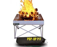 Campfire Defender Protect Preserve pop-up feuerstelle | tragbar und leicht | fullsize 24 Zoll | nie Rust firepit Silber pop-up Pit
