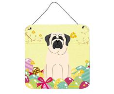 Carolines Treasures Ostereier Mastiff weißer Metalldruck 6x6 weiß