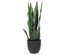 Kunstpflanze Sansevieria Schlangenpflanze mit schwarzem Kunststoff-Pflanzgefäß Grünpflanze Perfekte künstliche Agave Kunstpflanze im Topf für Zuhause Büro Indoor und Outdoo Dekor 17.3 Green/ 12 Leaves