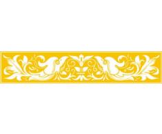 INDIGOS 4051095030706 Wandtattoo w271 Blumen, Vogel 80 x 16 cm, gold