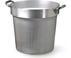 Töpfe Agnelli Sieb Aufbewahrungsdosen für Brot, aus Aluminium, mit 2 Griffen in Edelstahl, Silber, 24 cm