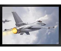 Poster Foundry F16 Fighting Falcon Supersonic Fighter Jets Foto Art Print Foto Art Print 14x20 inches Framed Poster