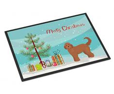 Carolines Treasures Fußmatte, Tan Goldendoodle, Weihnachtsbaum, 24 x 36 cm, Mehrfarbig