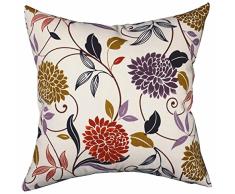 unterschiedlich große beide Seiten Floral Kissenbezug livebycare Leinen Baumwolle Überwurf Kissen Fall Kissenbezug Muster Reißverschluss pillowslip Kissenbezüge für Decor Dekorative Play Arbeitszimmer, Leinen, Gold and Red