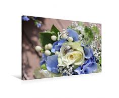 Premium Textil-Leinwand 75 x 50 cm Quer-Format Brautstrauß blau | Wandbild, HD-Bild auf Keilrahmen, Fertigbild auf hochwertigem Vlies, Leinwanddruck von Katrin Lantzsch