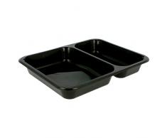 Garcia de Pou Tablett Für Mikrowelle - 2 Fächer 22,5X17,5X3 cm Schwarz Pp - 125 Un.