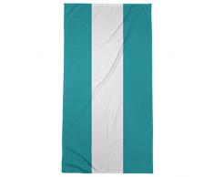 ArtVerse NFS Miami Football Stripes Badetuch, Mikrofaser, 30 x 60 cm, Aqua und Weiß