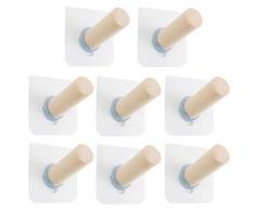 uxcell Meike 8 Stück Selbstklebende Hutkappenhaken, Wandhaken, kein Bohren an der Wand, Kleiderhaken für Badezimmer, Küche, Holzfarbe